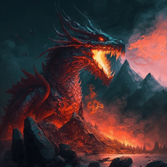 a_painting_of_a_dragon_sitting_on_a_mountain_breathing_fir_cec57d06-a915-4e3d-9378-c57ac51e7b45